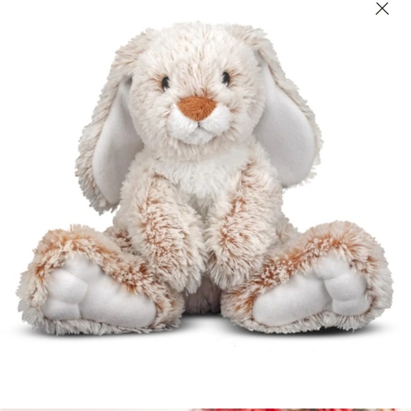 Melissa and Doug Burrow Bunny Rabbit Plush S•Big Feet  10" Easter 30%off w♥️ - Picture 1 of 9